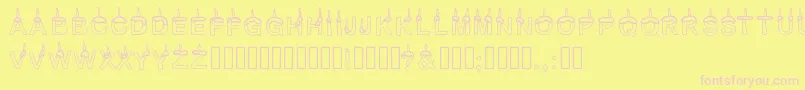 Timetoparty-fontti – vaaleanpunaiset fontit keltaisella taustalla