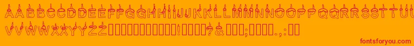 Timetoparty Font – Red Fonts on Orange Background