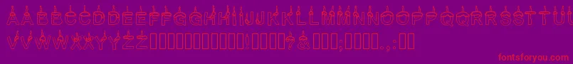 Timetoparty-fontti – punaiset fontit violetilla taustalla
