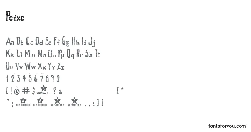 Schriftart Peixe – Alphabet, Zahlen, spezielle Symbole