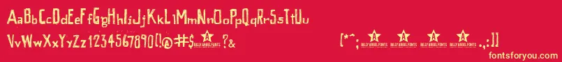 Peixe-Schriftart – Gelbe Schriften auf rotem Hintergrund