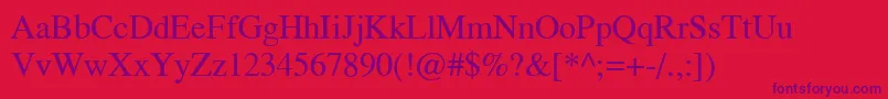 GrecoLightSsiNormal Font – Purple Fonts on Red Background