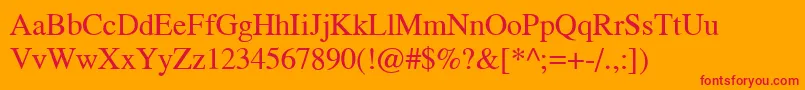 GrecoLightSsiNormal Font – Red Fonts on Orange Background