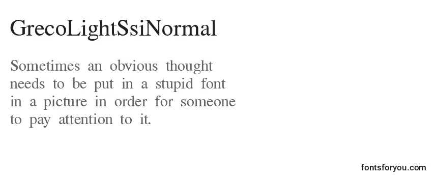 Review of the GrecoLightSsiNormal Font