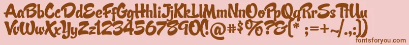 CandyScript Font – Brown Fonts on Pink Background