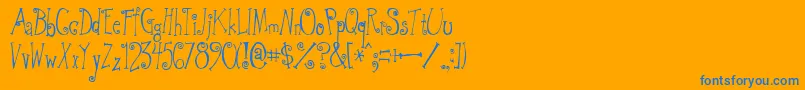 フォントGreywolfQuirk – オレンジの背景に青い文字