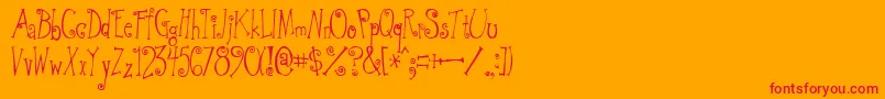 GreywolfQuirk Font – Red Fonts on Orange Background