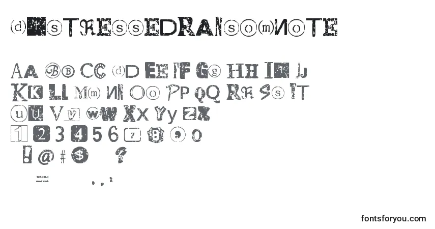 A fonte DistressedRansomNote – alfabeto, números, caracteres especiais