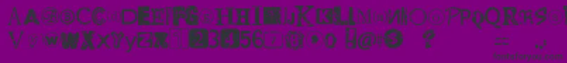fuente DistressedRansomNote – Fuentes Negras Sobre Fondo Morado