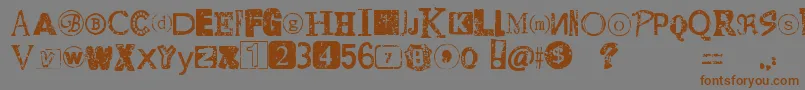 DistressedRansomNote Font – Brown Fonts on Gray Background
