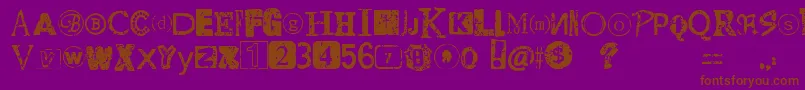 DistressedRansomNote Font – Brown Fonts on Purple Background