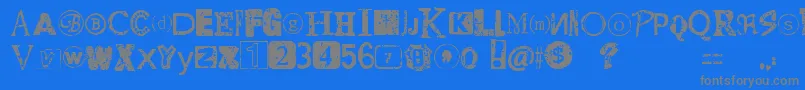 DistressedRansomNote Font – Gray Fonts on Blue Background