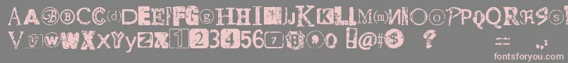 DistressedRansomNote Font – Pink Fonts on Gray Background