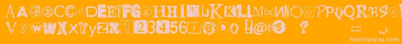 DistressedRansomNote Font – Pink Fonts on Orange Background