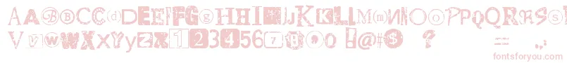 DistressedRansomNote Font – Pink Fonts on White Background