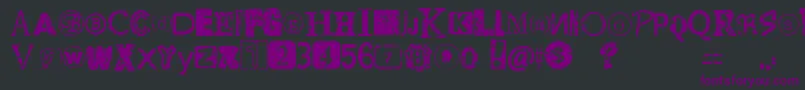 DistressedRansomNote Font – Purple Fonts on Black Background