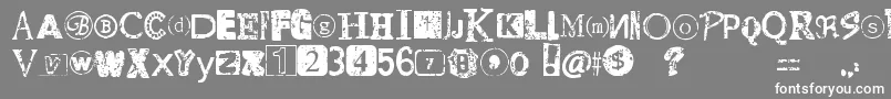 DistressedRansomNote Font – White Fonts on Gray Background