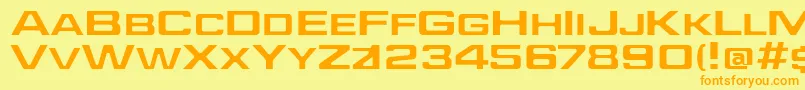 フォントJeffe – オレンジの文字が黄色の背景にあります。