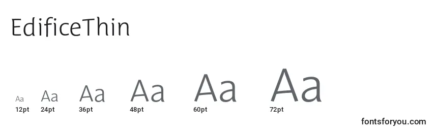 EdificeThin Font Sizes