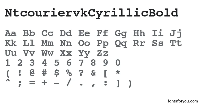 Czcionka NtcouriervkCyrillicBold – alfabet, cyfry, specjalne znaki
