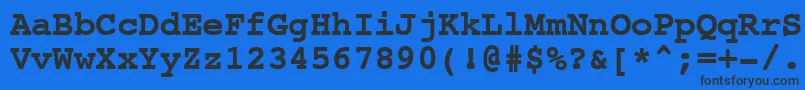 NtcouriervkCyrillicBold Font – Black Fonts on Blue Background