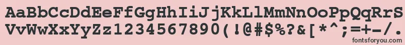 フォントNtcouriervkCyrillicBold – ピンクの背景に黒い文字