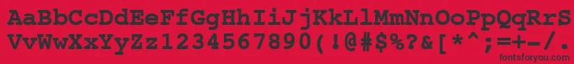 NtcouriervkCyrillicBold Font – Black Fonts on Red Background