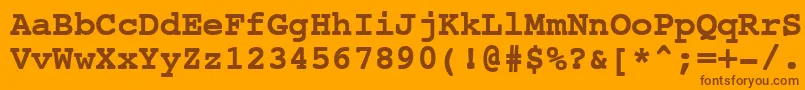 Шрифт NtcouriervkCyrillicBold – коричневые шрифты на оранжевом фоне