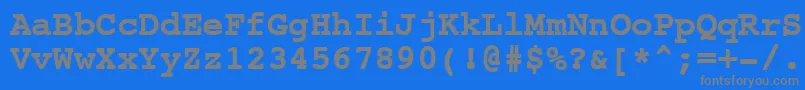 フォントNtcouriervkCyrillicBold – 青い背景に灰色の文字