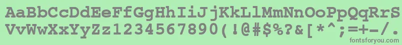 フォントNtcouriervkCyrillicBold – 緑の背景に灰色の文字