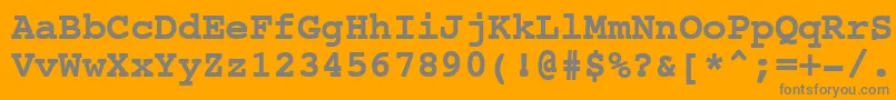 フォントNtcouriervkCyrillicBold – オレンジの背景に灰色の文字