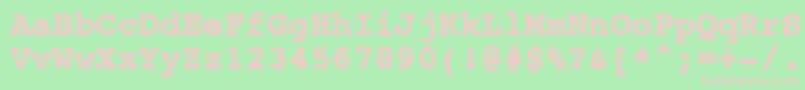 NtcouriervkCyrillicBold Font – Pink Fonts on Green Background