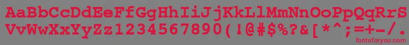 NtcouriervkCyrillicBold Font – Red Fonts on Gray Background