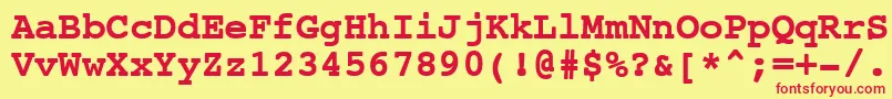 NtcouriervkCyrillicBold Font – Red Fonts on Yellow Background