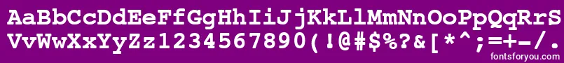 NtcouriervkCyrillicBold Font – White Fonts on Purple Background