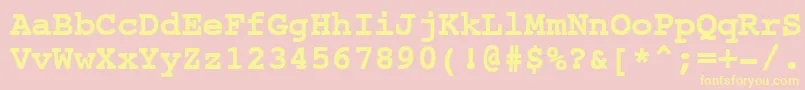 NtcouriervkCyrillicBold Font – Yellow Fonts on Pink Background