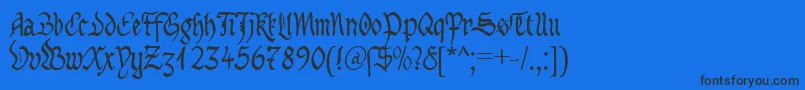 MaBastardAnglicanaDb Font – Black Fonts on Blue Background