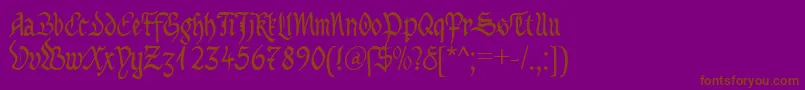 MaBastardAnglicanaDb Font – Brown Fonts on Purple Background