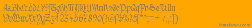 MaBastardAnglicanaDb-Schriftart – Graue Schriften auf orangefarbenem Hintergrund