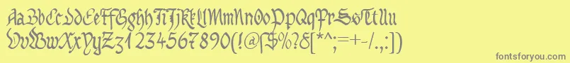 フォントMaBastardAnglicanaDb – 黄色の背景に灰色の文字