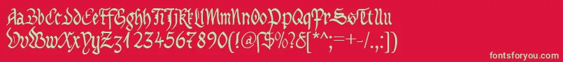 MaBastardAnglicanaDb Font – Green Fonts on Red Background