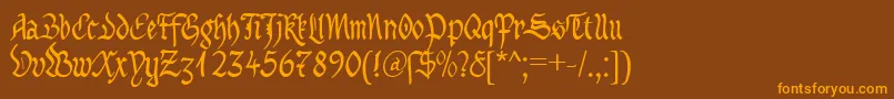 MaBastardAnglicanaDb Font – Orange Fonts on Brown Background