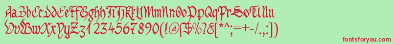 MaBastardAnglicanaDb Font – Red Fonts on Green Background