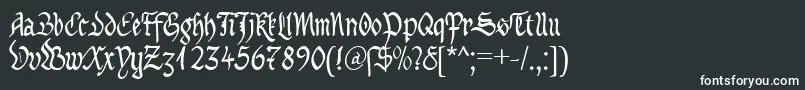 フォントMaBastardAnglicanaDb – 黒い背景に白い文字