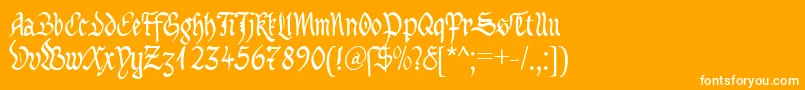 フォントMaBastardAnglicanaDb – オレンジの背景に白い文字