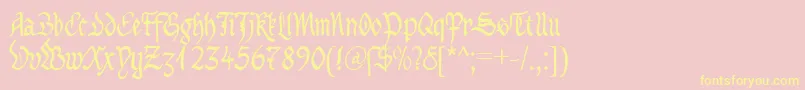 MaBastardAnglicanaDb Font – Yellow Fonts on Pink Background