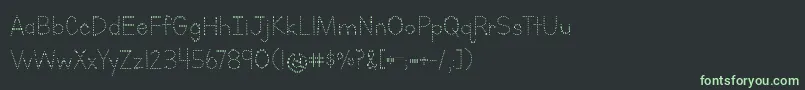 フォントBmdLettersForLearnersDotsHattedJ – 黒い背景に緑の文字