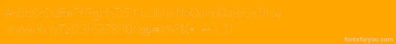 BmdLettersForLearnersDotsHattedJ-Schriftart – Rosa Schriften auf orangefarbenem Hintergrund
