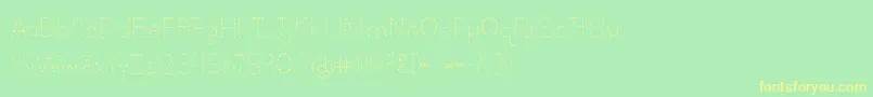 Шрифт BmdLettersForLearnersDotsHattedJ – жёлтые шрифты на зелёном фоне