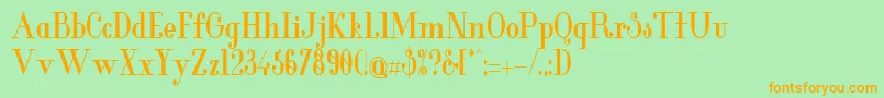 GlamorBoldcondensed Font – Orange Fonts on Green Background